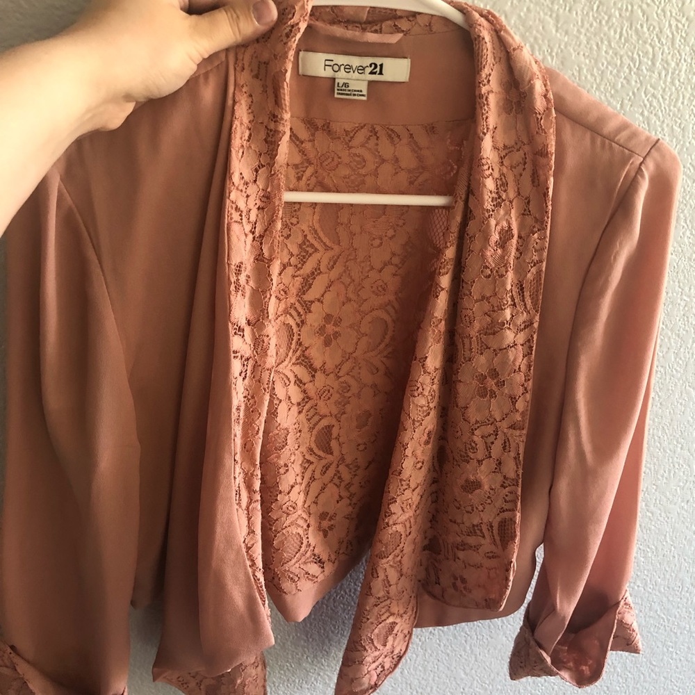 Forever 21 Pink Lace Blazer